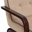 Кресло Leset Модена  Орех текстура V18 бежевый - кант V23 молочный шоколад