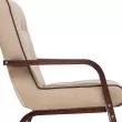 Кресло Leset Модена  Орех текстура V18 бежевый - кант V23 молочный шоколад