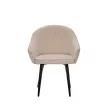 Стул с подлокотниками Leset Вайд каркас Черный велюр Бежевый
