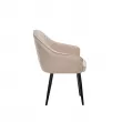 Стул с подлокотниками Leset Вайд каркас Черный велюр Бежевый