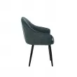 Стул с подлокотниками Leset Вайд каркас Черный велюр Темно-зеленый