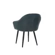 Стул с подлокотниками Leset Вайд каркас Черный велюр Темно-зеленый