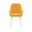 Стул с подлокотниками Leset Слим каркас Белый велюр Горчица