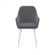Стул с подлокотниками Leset Слим каркас Белый велюр Графит
