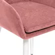 Стул с подлокотниками Leset Слим каркас Белый велюр Персиковый