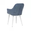 Стул с подлокотниками Leset Слим каркас Белый велюр Синий