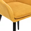 Стул с подлокотниками Leset Слим каркас Черный велюр Горчица