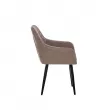Стул с подлокотниками Leset Слим каркас Черный велюр Латте