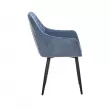 Стул с подлокотниками Leset Слим каркас Черный велюр Синий