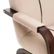 Кресло Leset Модена Люкс  Орех текстура V18 бежевый - кант V23 молочный шоколад