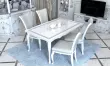 Стол обеденный раздвижной Винтаж (белоснежный ГЛ / ШК)