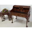 Стол-бюро с коричневой кожей W70E-ASD-BLT (Gamma-Mebel)