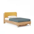 Марта-2 Кровать 1200 (с ПМ и мягкой накладкой, вертикальная стежка Phuket 1038) (Дуб Золотой / Горчично-желтый)