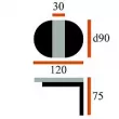 Cтол ВЕНА d90 / 120 бел+зол.пат / бел+зол.пат ВС / 430