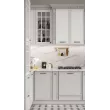 Набор кухонный Луна угловой 3,15*1,95 (Кухня 2,40*1,20+ПД750+ПС750) (Белый, Серый, Мрамор Белый 38мм)