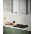 Набор кухонный Луна угловой 3,15*1,95 (Кухня 2,40*1,20+ПД750+ПС750) (Белый, Олива, Мрамор Марквина Белый 38мм)