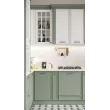 Набор кухонный Луна угловой 3,15*1,95 (Кухня 2,40*1,20+ПД750+ПС750) (Белый, Олива, Мрамор Марквина Белый 38мм)