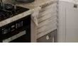 Кухонный гарнитур Мадрид угловой 4,50*2,40 Правый (3,00*1,50пр+ПС1500+ПД900) (Графит, Серый, Бетон 48мм)