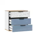Урбан Комод (Дуб Золотой/Белый/Капри синий, исполнение 1)