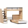 Урбан Кровать-чердак с кроватью односпальной и тумбой приставной (правая Дуб Золотой/Белый)