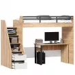 Урбан Кровать-чердак со столом письменным (правая Дуб Золотой/Белый)