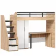 Урбан Кровать-чердак, стол письменный со шкафом для одежды (правая Дуб Золотой/Белый)