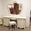 Туалетный стол с зеркалом и пуфом Элиза крем