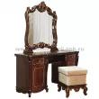 Туалетный стол с зеркалом и пуфом Лорена темный орех