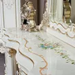 Туалетный стол с зеркалом и пуфом Шанель крем / бежевый