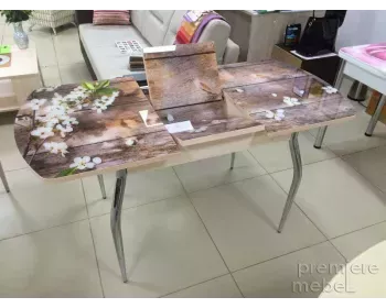 фото для Стол Грация 1,55 раздвижной с гнутыми деревянными ножками