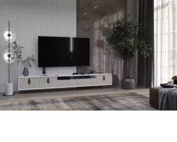 Сити Тумба ТВ 2400 Белый / Кашмир, исполнение 3