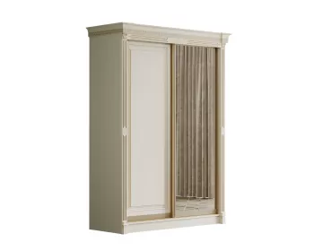 фото для Шкаф-купе 1,60 (1ф+1з) Венеция 2ст. (Крем, Золото, Профиль золото)