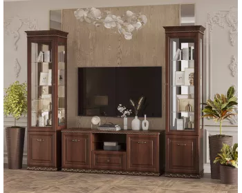 фото для Гостиная Берта (ТВ тумба; 2 Пенала) (Фарина орех)