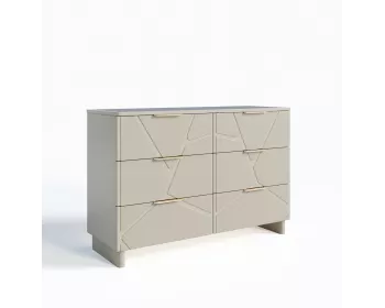 Комод Лейла 6 ящиков ярко серый