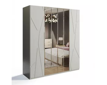 Шкаф Лейла 4-дверный ярко серый