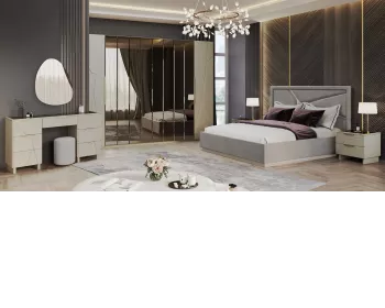 фото для Спальня Лейла 6-дверная ярко серый