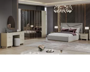 фото для Спальня Лейла 4-дверная ярко серый