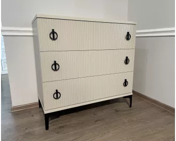 Комод Стелла 3 ящика ярко серый