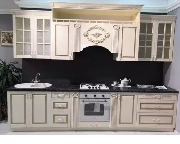 фото для Кухня Верона прямая 3,3м крем глянец
