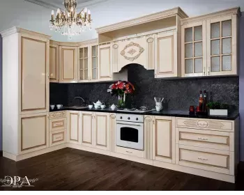 фото для Кухня Верона угловая 3,9х1,6м крем глянец