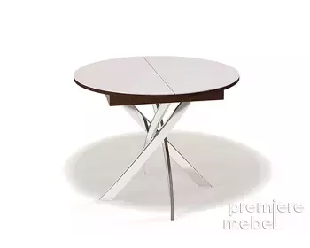 фото для Стол обеденный R1100 венге / стекло крем глянец