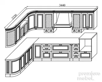 фото для Кухня Деметра NEW радиусная угловая L2220х3440