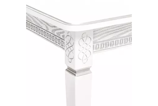 Стол раздвижной Leset Дакота 1Р белый / серебро