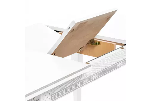 Стол раздвижной Leset Дакота 1Р белый / серебро