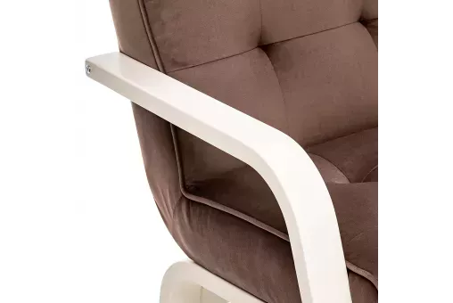 Кресло Leset Модена  Слоновая кость V23 молочный шоколад