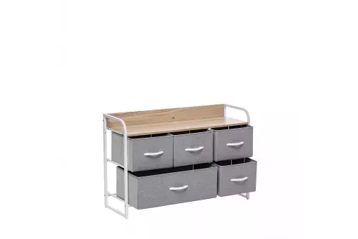 Комод Leset Ноа широкий Каркас Белый Светло-серый