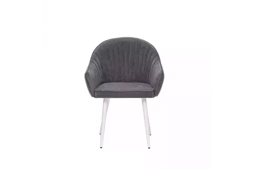 Стул с подлокотниками Leset Вайд каркас Белый велюр Графит