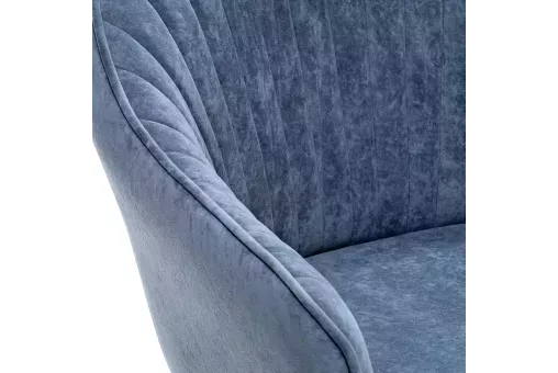 Стул с подлокотниками Leset Вайд каркас Белый велюр Синий