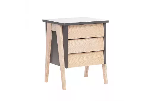 Тумбочка Leset Сканди 3 ящ. Серый ясень  /  Дуб