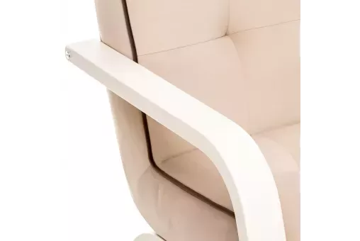 Кресло Leset Модена  Слоновая кость V18 бежевый - кант V23 молочный шоколад